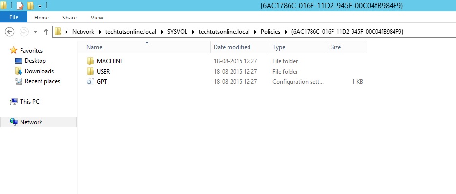 Figure 1.2 Group Policy template shown in the sysvol folder