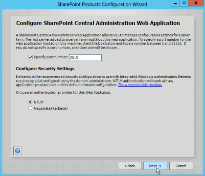 SharePoint Central Web App Configuration