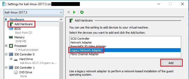 Kali-VM-Add-Legacy-Network-Adapter
