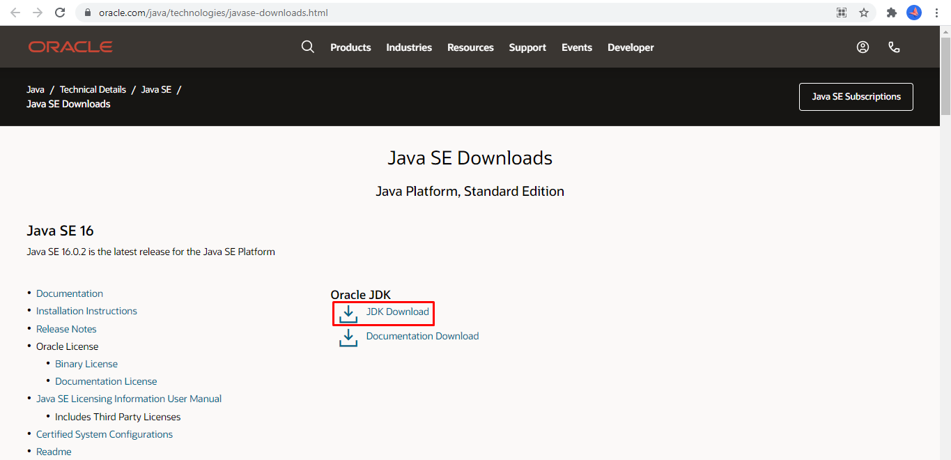 JDK Download Link